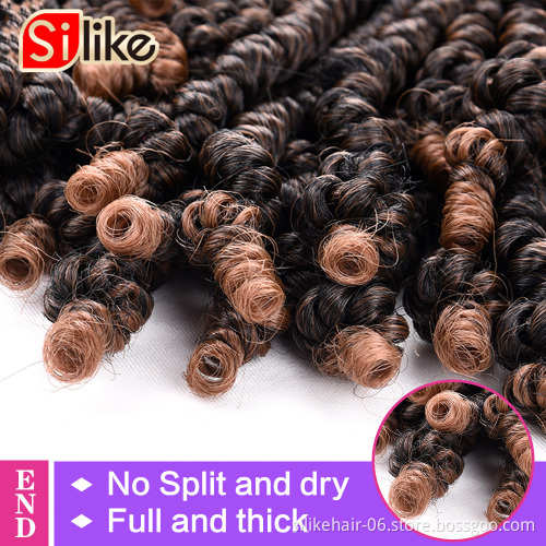Silike Spring Twist Crochet Hair Braid For African Hair Extension 6-8inch Synthetic Short Passion Twist Braids Afro Kinky Bulk
